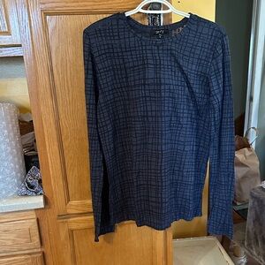 Comfy USA Black Grid Long Sleeve Top